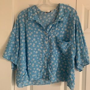 AE Printed Short Sleeve Button Up Shirt